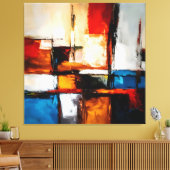 Modernes Abstrakte: Handgemachte Kunst Leinwanddruck (Insitu (Wohnzimmer))