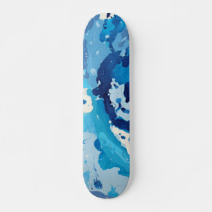 Modernes abstrakte in Pastelltönen des blauen Ozea Skateboard