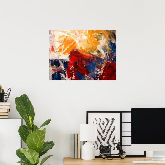 Modernes Abstrakter Expressionist-Kunstwerk-Poster Poster (Heimbüro)