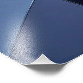 Modernes Abstraktes 3D Metallic Blue und Peach Fotodruck (Ecke)