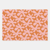 Modernes Abstraktes Amoeba-Muster Rosa Orange Geschenkpapier Set (Vorderseite 2)