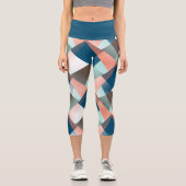 Modernes Abstraktes Angesagtes geometrisches Mosai Capri Leggings (Vorderseite)