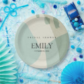 MODERNES ABSTRAKTES AQUA BLAU KÜNSTLERISCHES BRAUT PAPPTELLER (Party)