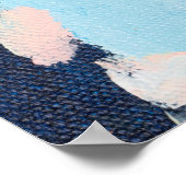 Modernes, Abstraktes, Aquamarin-gelb gestrichenes Poster (Ecke)