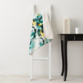 Modernes, Abstraktes, Aquamarin-gelb gestrichenes  Sherpadecke (Beispiel)