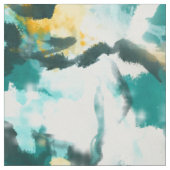 Modernes, Abstraktes, Aquamarin-gelb gestrichenes Stoff (Muster)