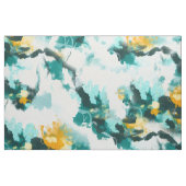 Modernes, Abstraktes, Aquamarin-gelb gestrichenes Stoff (Fat Quarter (45,7 x 55,9 cm))