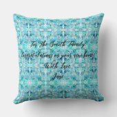 Modernes, Abstraktes, Aquamarines Geschenk für Tex Kissen (Rückseite)