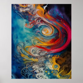 Modernes Abstraktes, Aquamarines Rot-Blau Schöne Poster