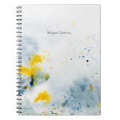 Modernes Abstraktes Aquarell Blau und Gelb Notizblock (Vorderseite)