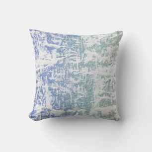 Modernes abstraktes Aquarellblau, grau Kissen