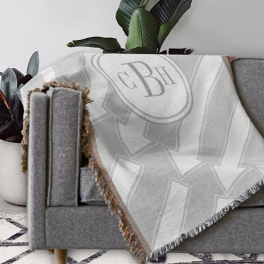 Modernes Abstraktes Arrow-Grau-Monogramm-Muster Decke