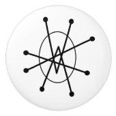 Modernes Abstraktes Atomprogramm MCM MOD Sputnik Keramikknauf (Vorderseite)