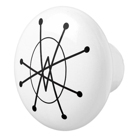Modernes Abstraktes Atomprogramm MCM MOD Sputnik Keramikknauf (Rechts)