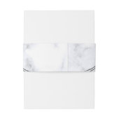 Modernes Abstraktes Bauchband aus weißem Marmor Einladungsbanderole (Rückseitenbeispiel)