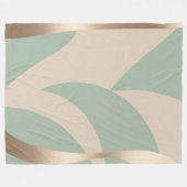 Modernes Abstraktes Beige-Grün-Gold Fleecedecke (Vorderseite (Horizontal))