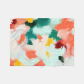 Modernes abstraktes Bild aquamarin, gelb, cremegrü Fleecedecke (Vorderseite (Horizontal))