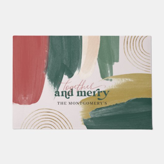 Modernes Abstraktes Bild | Monogram Christmas Fußmatte (Vorderseite)