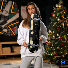 Modernes Abstraktes Black and Gold Skateboard