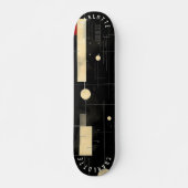 Modernes Abstraktes Black and Gold Skateboard (Vorne)