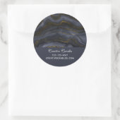 Modernes Abstraktes Black & Gold Agate Unternehmen Runder Aufkleber (Tasche)