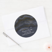 Modernes Abstraktes Black & Gold Agate Unternehmen Runder Aufkleber (Umschlag)