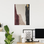 Modernes Abstraktes Black Red & Gold Wall Poster (Heimbüro)