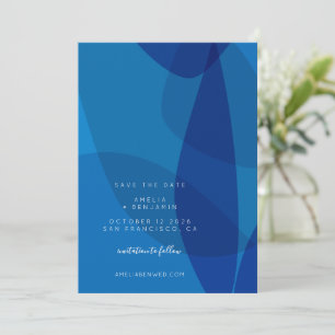 Modernes Abstraktes Blau Einzigartig Trendy Save The Date