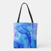 Modernes Abstraktes Blau und Lila Farbtöne Kunst,  Tasche (Rückseite)