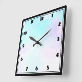 Modernes Abstraktes Blau und Lila Wasser Quadratische Wanduhr (Winkel)