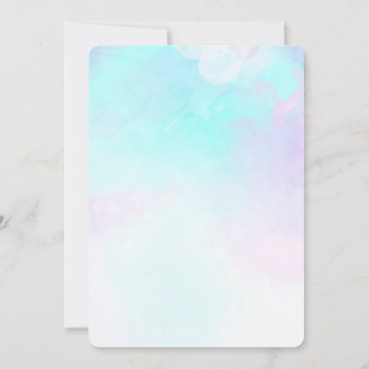 Modernes Abstraktes Blau und Lila Wasserfarbe Einladung (Rückseite)