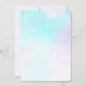 Modernes Abstraktes Blau und Lila Wasserfarbe Gebu Einladung (Rückseite)