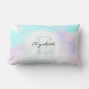 Modernes Abstraktes Blau und Lila Wasserfarbe Lendenkissen