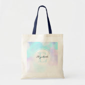 Modernes Abstraktes Blau und Lila Wasserfarbe Tragetasche (Vorne)