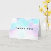 Modernes Abstraktes Blau und Lila Wasserfarbe Viel Karte (Gelbe Blume)