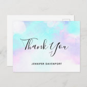 Modernes Abstraktes Blau und Lila Wasserfarbe Viel Postkarte (Vorne/Hinten)