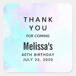 Modernes Abstraktes Blau und Lila Wasserfarbe Viel Quadratischer Aufkleber