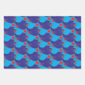 Modernes abstraktes BLAU- und Rotschleifmuster Geschenkpapier Set (Vorderseite 2)