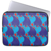 Modernes abstraktes BLAU- und Rotschleifmuster Laptopschutzhülle (Vorderseite)