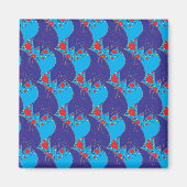 Modernes abstraktes BLAU- und Rotschleifmuster Magnet (Vorne)