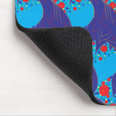 Modernes abstraktes BLAU- und Rotschleifmuster Mousepad (Ecke)