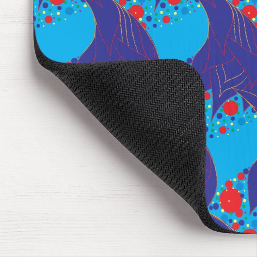 Modernes abstraktes BLAU- und Rotschleifmuster Mousepad (Ecke)