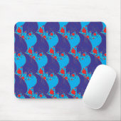 Modernes abstraktes BLAU- und Rotschleifmuster Mousepad (Mit Mouse)