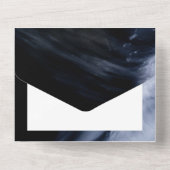 Modernes Abstraktes Blau und Schwarz ohne Umschlag All In One Einladung (Rückseite)