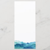 Modernes Abstraktes blaues Aqua Menükarte (Rückseite)