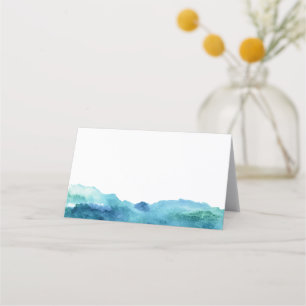 Modernes Abstraktes blaues Aqua Platzkarte