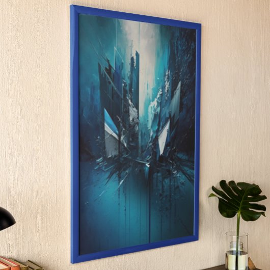 Modernes Abstraktes blaues Bild Poster