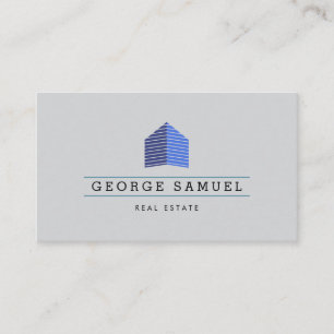 Modernes abstraktes blaues Home-Logo Realtor Ash S Visitenkarte