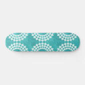 Modernes Abstraktes Blaues Mandala-Muster Skateboard (Horizontal)