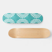 Modernes Abstraktes Blaues Mandala-Muster Skateboard (Horizontal)